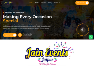 Jain Events Jaipur Event Management Website Development